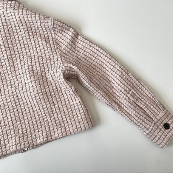 Club Monaco Women's Khaki Geo Print Crop Jacket in Pink Mix / Rose, Size XS - Picture 13 of 13